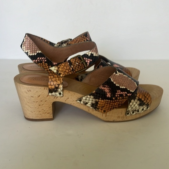 Madewell The Johanna Crisscross Clog Sandal in Snake Embossed Leather, Size 8 ♣️ - Picture 6 of 12